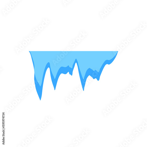 Cave stalactites and stalagmites crystal ice. Vector illustration 