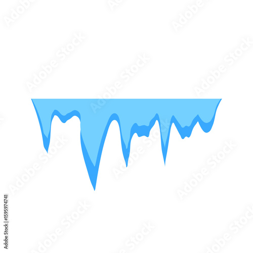 Cave stalactites and stalagmites crystal ice. Vector illustration 