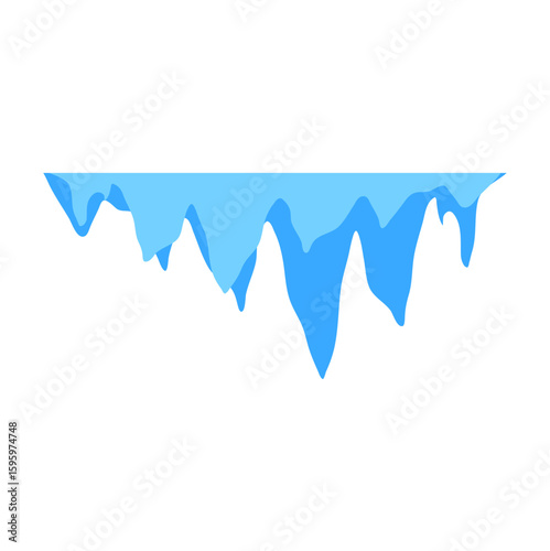 Cave stalactites and stalagmites crystal ice. Vector illustration 