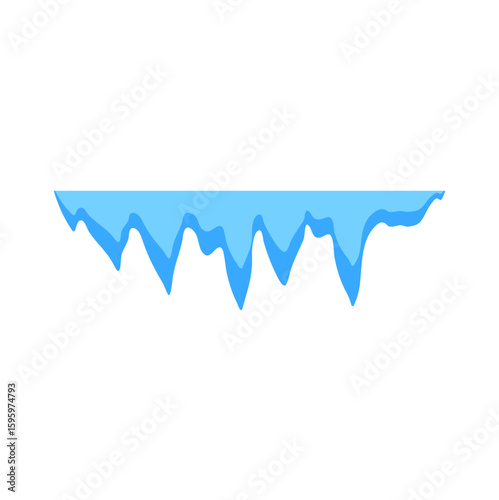 Cave stalactites and stalagmites crystal ice. Vector illustration 
