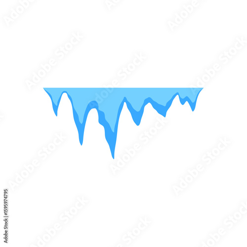 Cave stalactites and stalagmites crystal ice. Vector illustration 