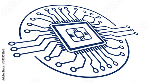 Microchip Circuit Board Technology Design Illustration.