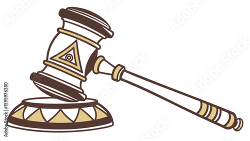 Ornate Gavel with Eye of Providence Design.
