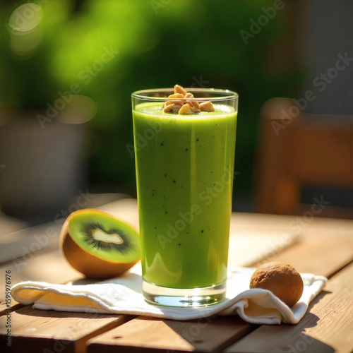 banana smoothie with banana and mint
