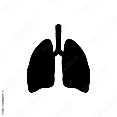 Pneumonia Cloudy Lung Icon for Respiratory Health and Infection