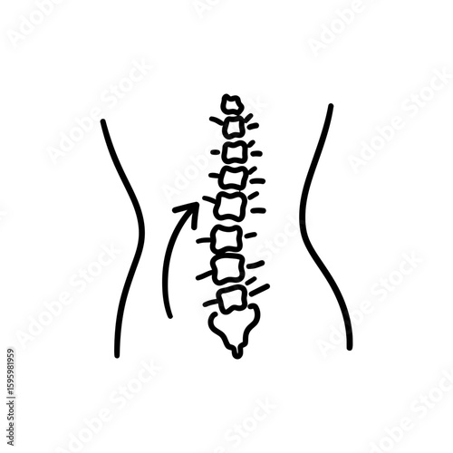 Lordosis Lower Back Arch with Spinal Curvature