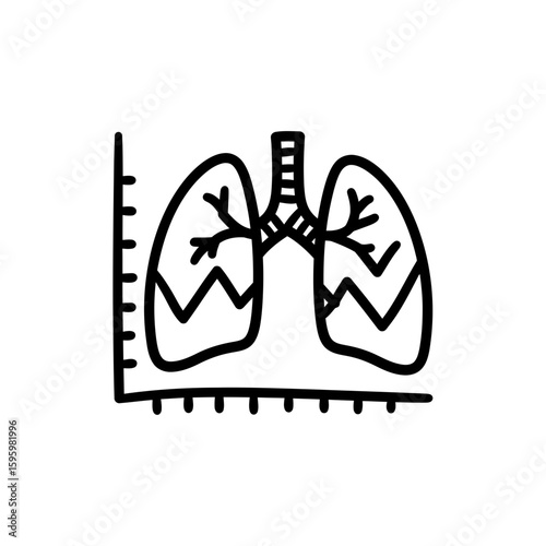 Lung Capacity Chart Icon for Respiratory Health