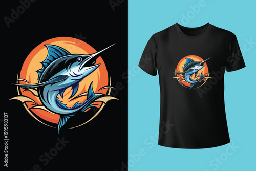 fishing t-shirt design template
