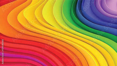 Abstract vibrant rainbow spiral circles pattern design