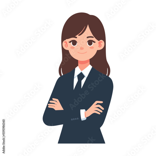 business woman standing confidently with arms crossed
