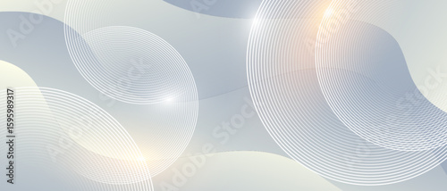 Soft abstract circles with pastel waves on light modern background