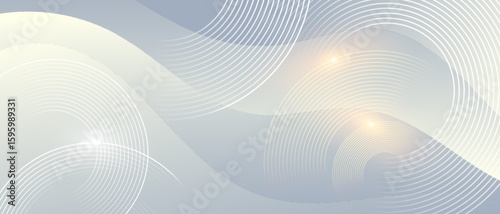 Soft abstract circles with pastel waves on light modern background