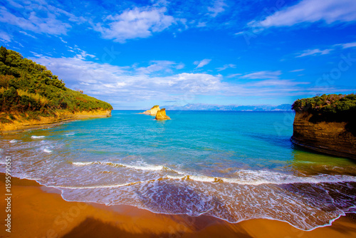Fototapeta Naklejka Na Ścianę i Meble -  wonderful summer view, spectacular nature scene in Greece, Corfu island, Sidari resort, canal D Amour, Greece, Europe ...exclusive - this image is sell only on Adobe stock
