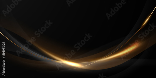 Black background with a luxurious gold effect. Vector illustration