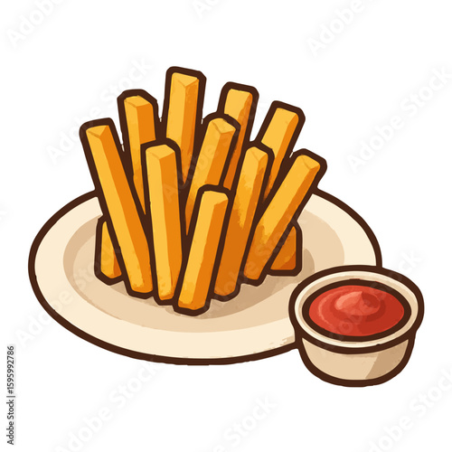 french fries and ketchup