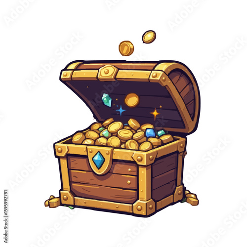 treasure chest with gold coins