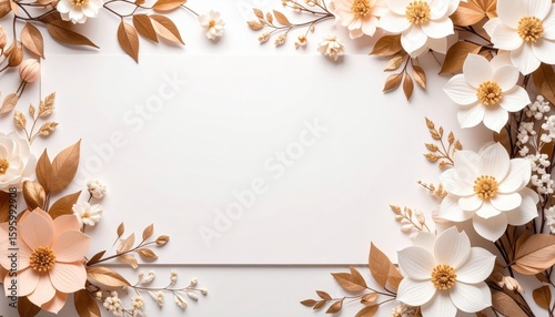 Floral decoration display with paper flowers creative studio visual art elegant atmosphere top-down view design inspiration