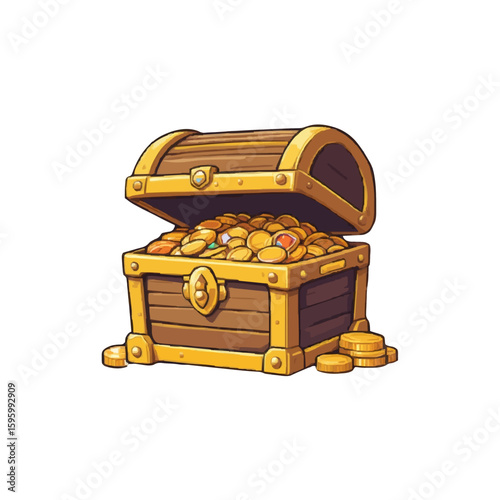 treasure chest with gold coins