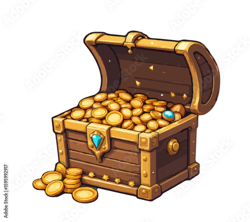 treasure chest with gold coins