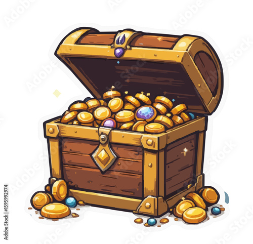 treasure chest with gold coins