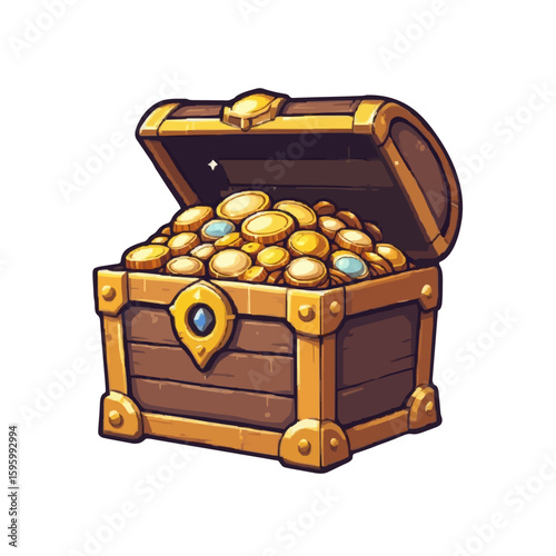 treasure chest with gold coins