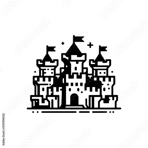  Castle outline for strategy or defense