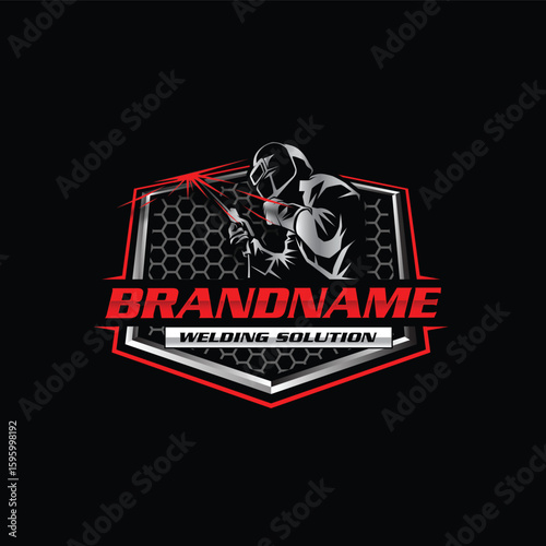 welder logo,Welding business logo,modern welder logo design