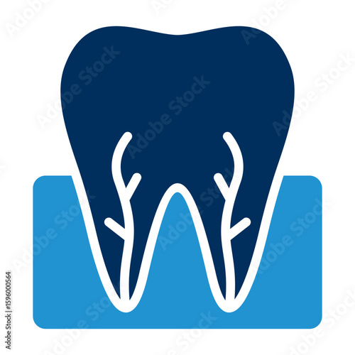 Nerve Teeth Blue Color Icon