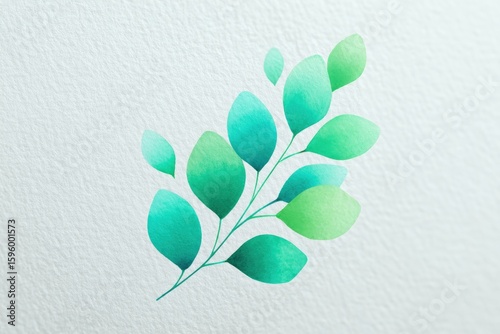 watercolor healing herb with natural gradients and soft green hues