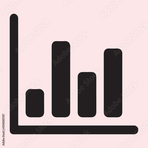 Simple bar graph illustration depicting fluctuating data.
