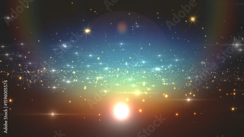 Abstract space background made of glowing particles