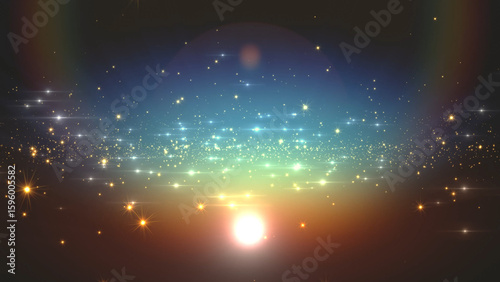 Abstract space background made of glowing particles