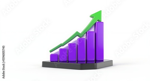 Free Download 3D Render of Ascending Bar Graph Showing Growth and Success - GFXLoad