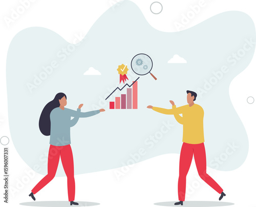 Quality assurance or performance tracking for development.Business growth guarantee with sales control and efficiency measurement.human life.