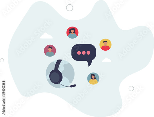 Online customer service with global support center.human life.