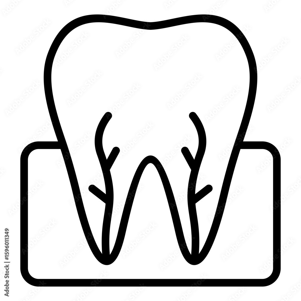 Fototapeta premium Nerve Teeth Outline Icon