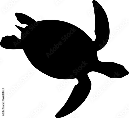 Silhouette of sea turtle 
