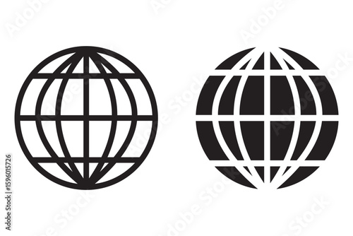 internet globe icon set, globe icon vector illustration