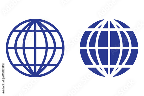 internet globe icon set, globe icon vector illustration