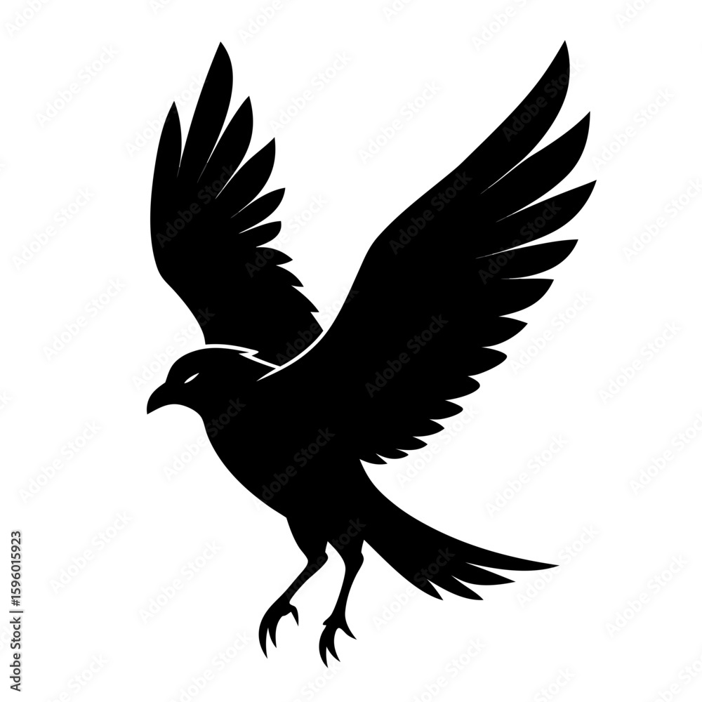 Fototapeta premium Black Bird in Flight Design