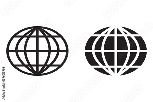 internet globe icon set, globe icon vector illustration