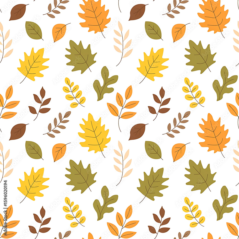 Obraz premium Seamless pattern with leaves, autumn, holiday background, pattern, banner, thanksgiving artwork, halloween.