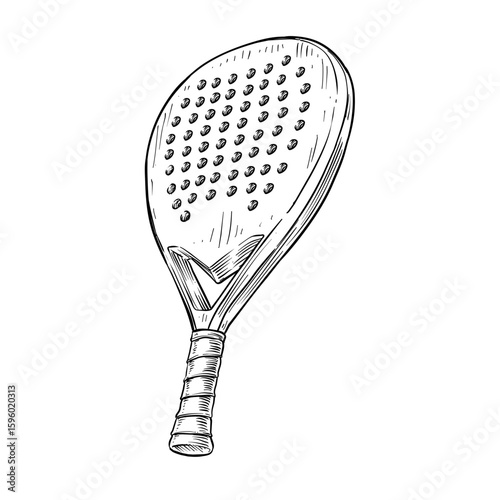 paddle racket vector hand drawn illustration