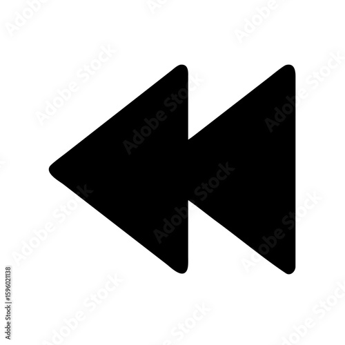 Free Download black outline icon of two arrows pointing left, representing rewind or previous controls, ideal for websites/blogs on media players, navigation, or data manipulation - GFXLoad
