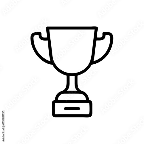A clean line-art icon of a trophy cup. Ideal for websites/blogs on awards, success, competition, victory, or achievement.

