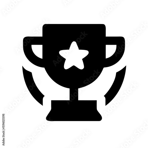 A solid fill trophy icon with a star, representing achievement, success, and reward, perfect for websites or blogs about competitions, recognition, or milestones.

