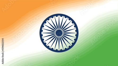 indian national flag with ashoka chakra on clean white background, symbolizing independence, unity, and national pride in vibrant colors