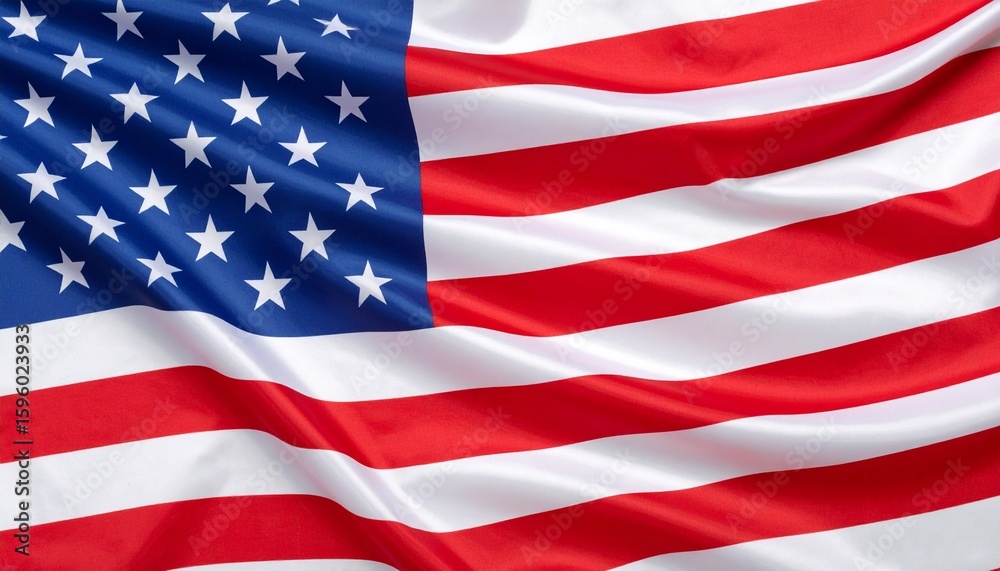 Obraz premium American flag with red and white stripes, blue canton with white stars