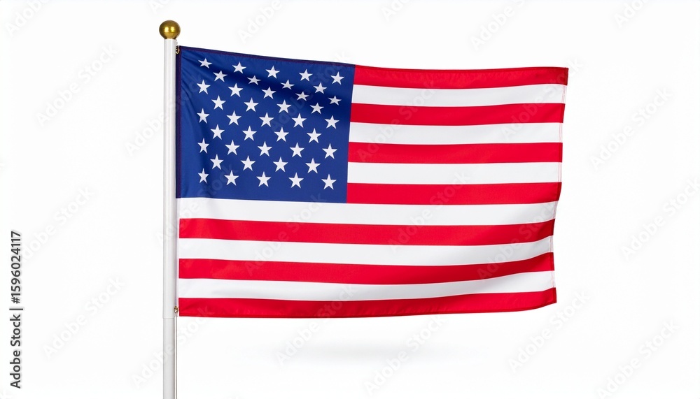 Obraz premium American flag with red and white stripes, blue canton with white stars