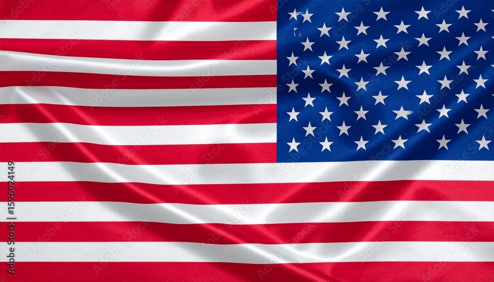 Fototapeta premium American flag with red and white stripes, blue canton with white stars